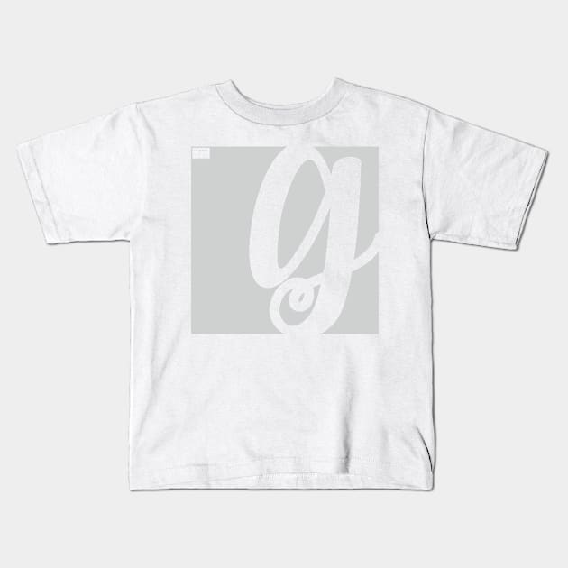 Letter G Elegant Cursive Calligraphy Initial Monogram Kids T-Shirt by porcodiseno